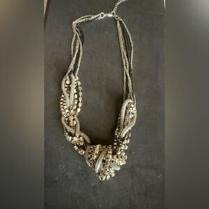 Multi-Strand Knot Necklace - Silver Tone Women Jewelry